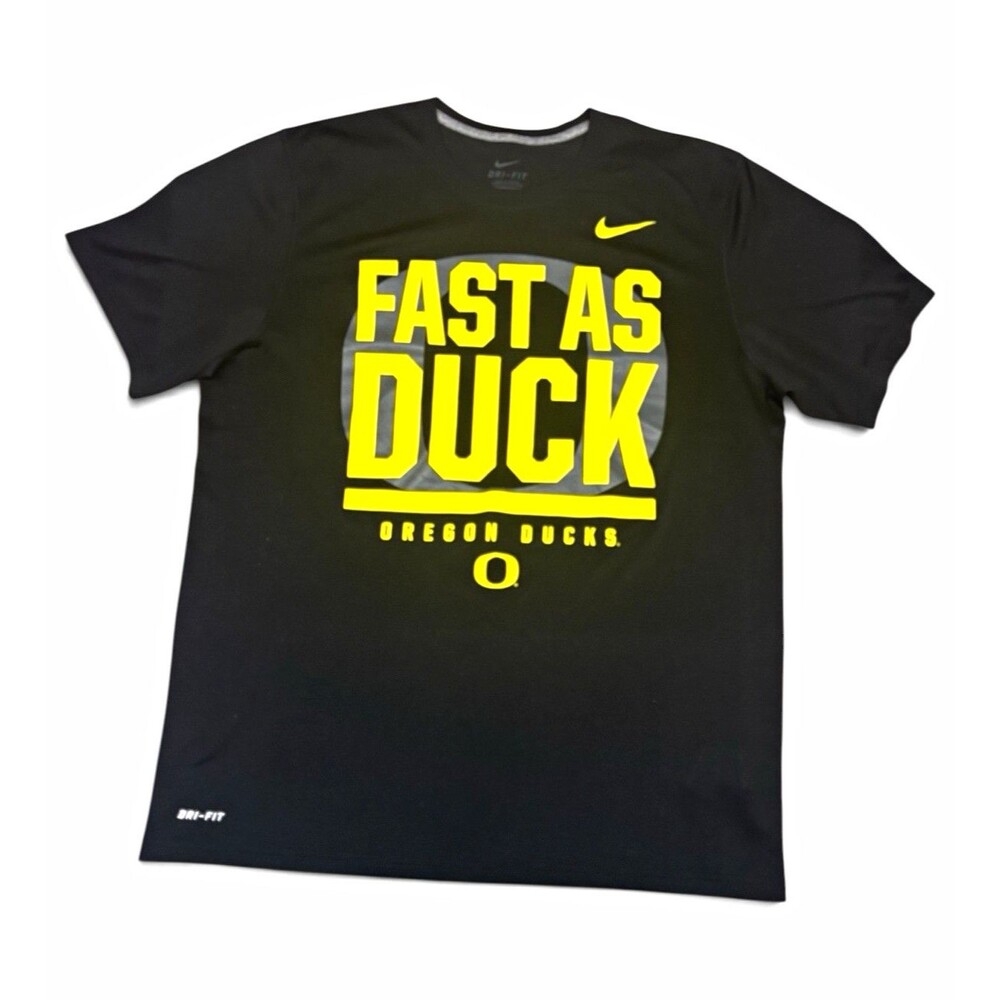 Nike Dri-FIT Oregon Ducks Shirt Mens Large Black Fast As Duck Graphic Tee NCAA